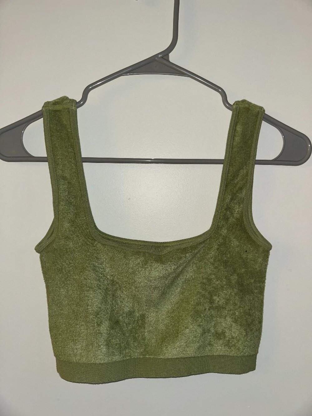 Green terry top, Size S